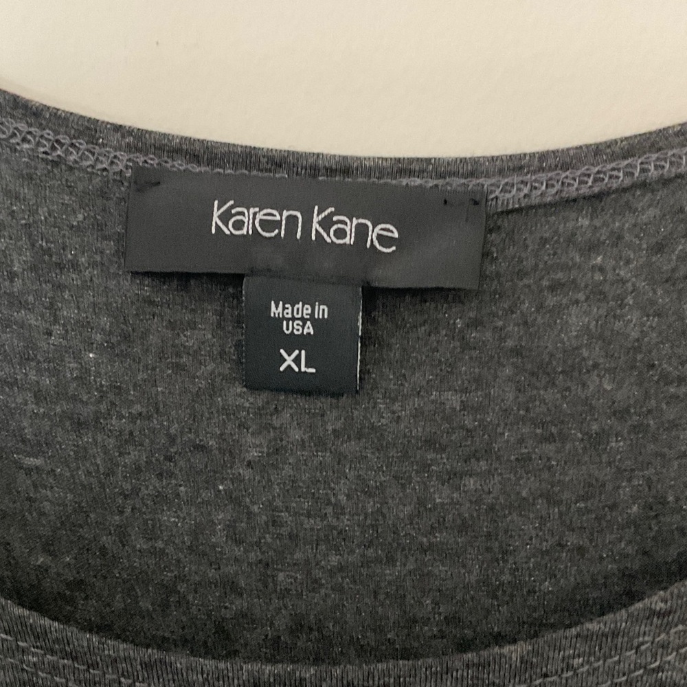 NWT Karen Kane Charcoal and Black Long Sleeve A-line Dress Size XL - Picture 2 of 6